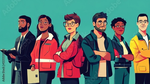 Diverse team collaboration urban setting illustrative art creative environment dynamic viewpoint community engagement