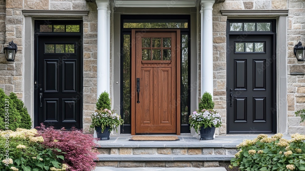 Horizontal collage of front doors. Horizontal collage of front doors.