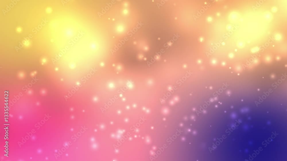 Vibrant gradient background suitable for videos, presentations, invitations, digital artwork, and festive cards with colorful bokeh light effects creating a charming and cheerful atmosphere. Vibrant gradient background suitable for videos, presentations, invitations, digital artwork, and festive cards with colorful bokeh light effects creating a charming and cheerful atmosphere.