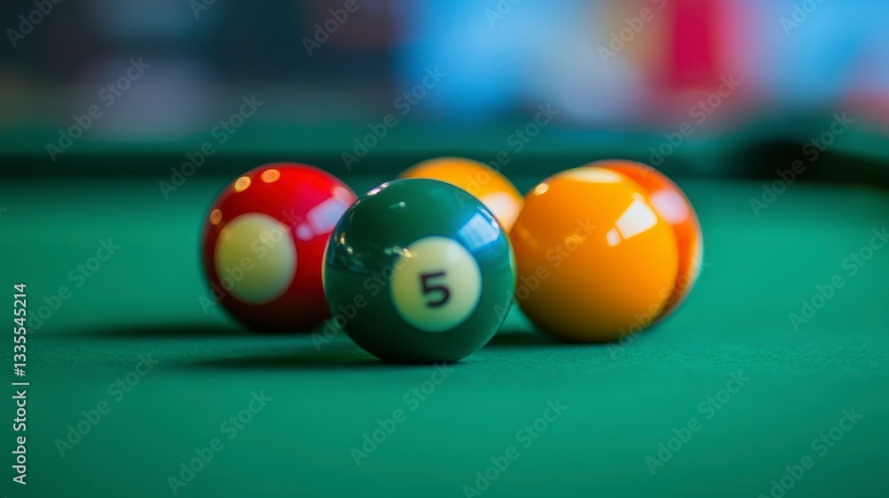 Colorful Pool Balls on Table