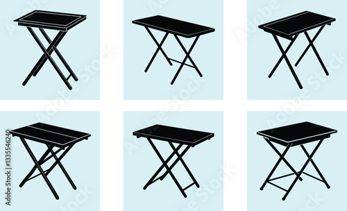 Folding Table silhouette vector
