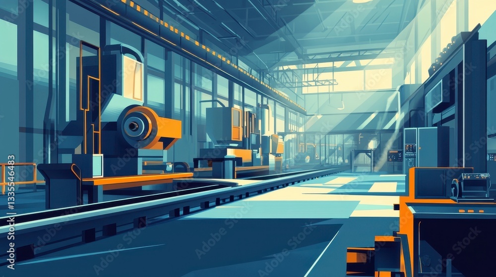 Obraz premium Modern Industrial Workshop Scene