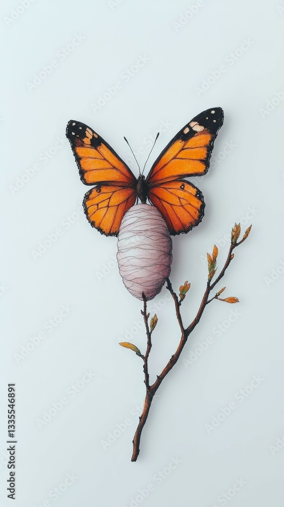 Obraz premium Springs First Flight, Caterpillars and metamorphosis