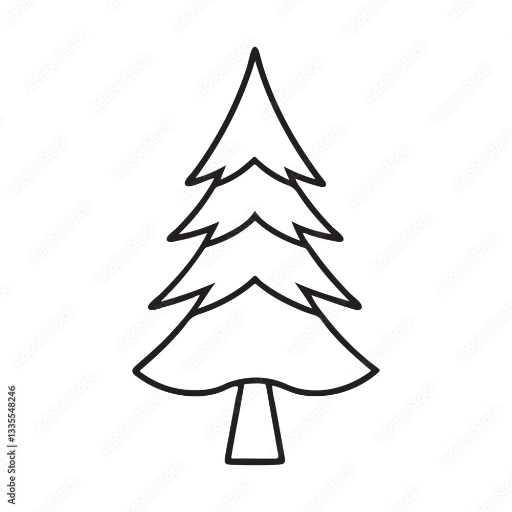 Obraz premium christmas tree vector illustration