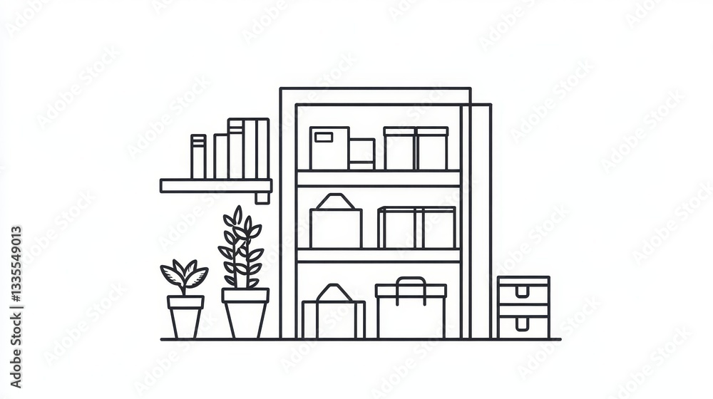 Fototapeta premium Simple Home Shelf Design