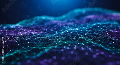 Red de datos digitales futurista en blanco y negro