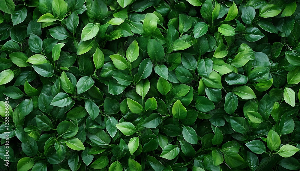 Dense arrangement of fresh green leaves provides a natural background Dense arrangement of fresh green leaves provides a natural background