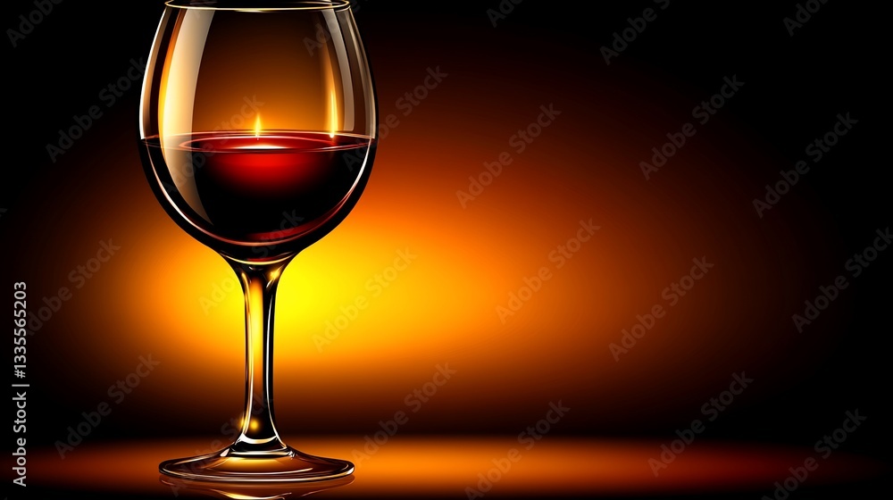 Elegant wine glass, warm lighting Elegant wine glass, warm lighting