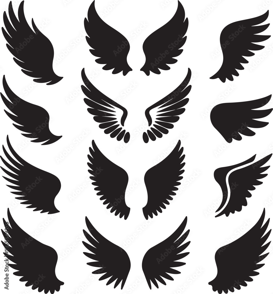 wings vector set icon art illustration wings vector set icon art illustration