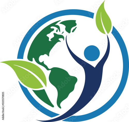 A harmonious and impactful logo design featuring the silhouette of a human figure with the Earth .eps