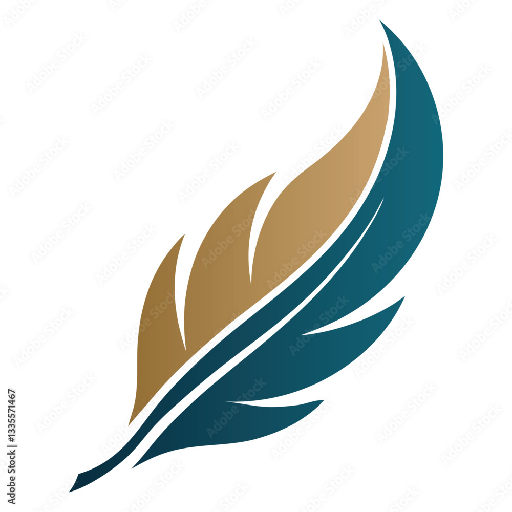 A sleek and elegant logo featuring a finely detailed bird feather, symbolizing grace and freedom A sleek and elegant logo featuring a finely detailed bird feather, symbolizing grace and freedom