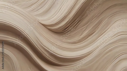 Abstract Beige Wavy Texture, Smooth Flowing Background