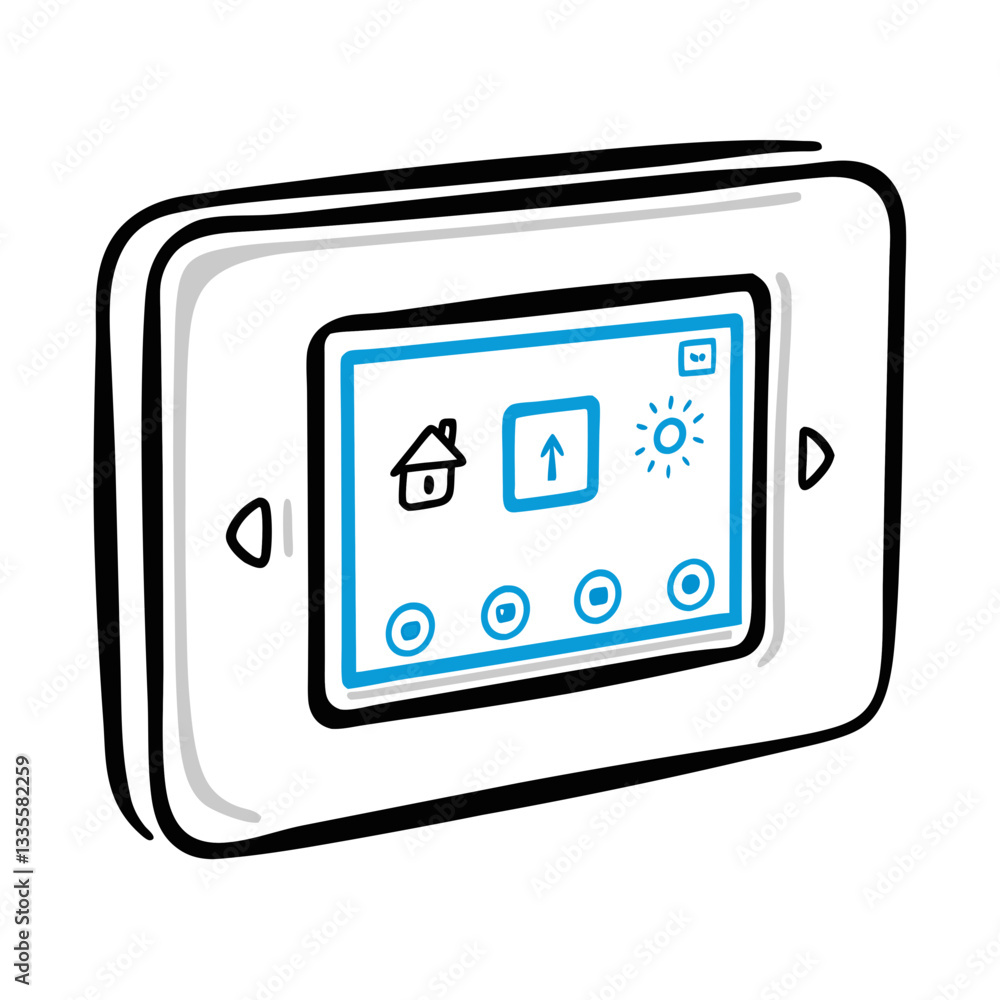Smart thermostat touchscreen interface, energy efficiency Smart thermostat touchscreen interface, energy efficiency