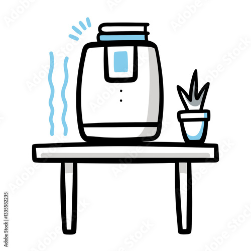 Smart air purifier illustration, modern design concept