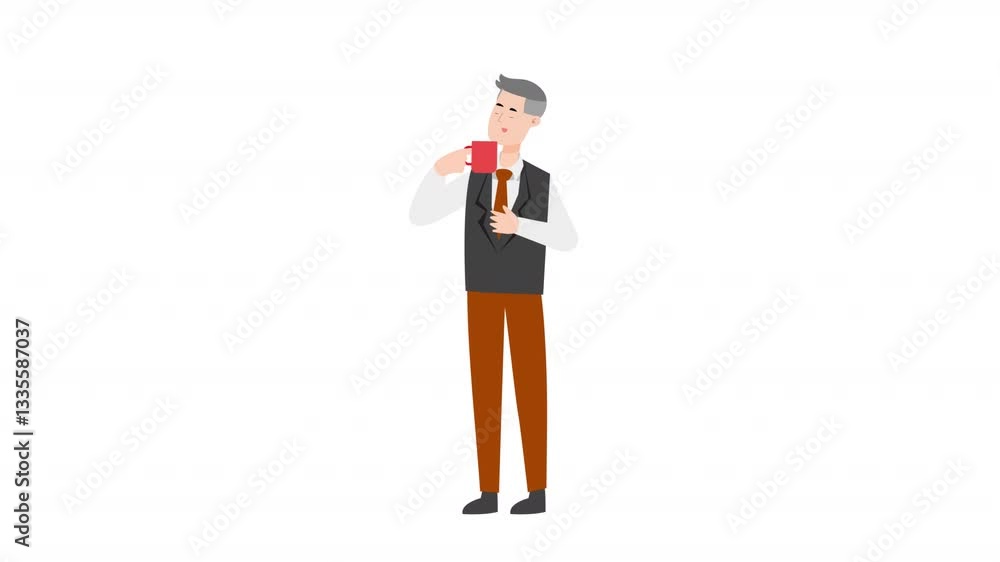 video man stands with coffee cartoon animation
video man stands with coffee cartoon animation