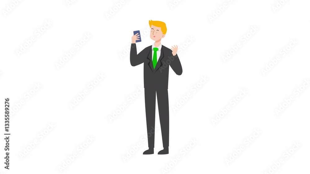 A man is talking on the phone cartoon animation
A man is talking on the phone cartoon animation