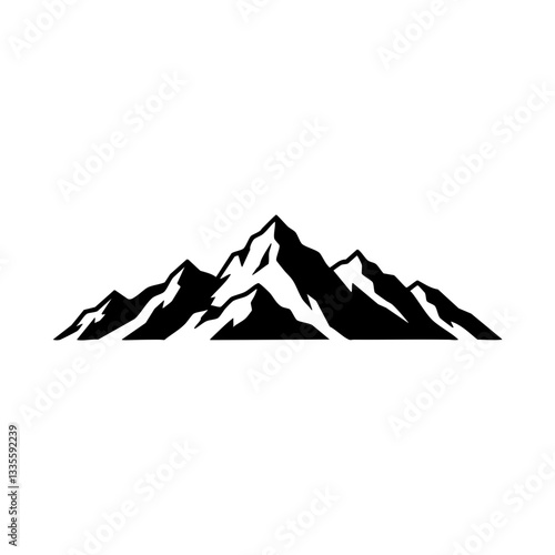 Snowy Mountain Range Vector