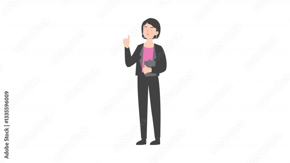 Woman is standing and giving a lecture cartoon animation
Woman is standing and giving a lecture cartoon animation