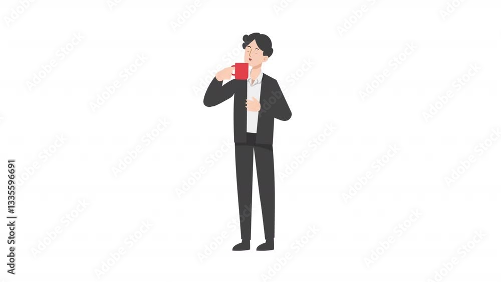 video man stands with coffee cartoon animation
video man stands with coffee cartoon animation