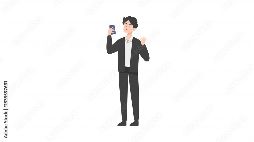 A man is talking on the phone cartoon animation
A man is talking on the phone cartoon animation