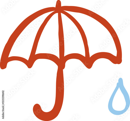 우산 비 날씨 기후 아이콘 귀여운 손그림