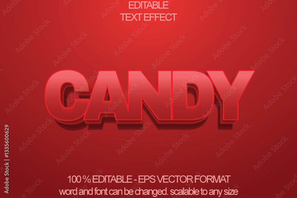 Red candy shiny text effect, editable text effect Red candy shiny text effect, editable text effect