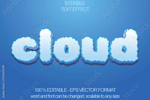Cloud text effect, editable text effect