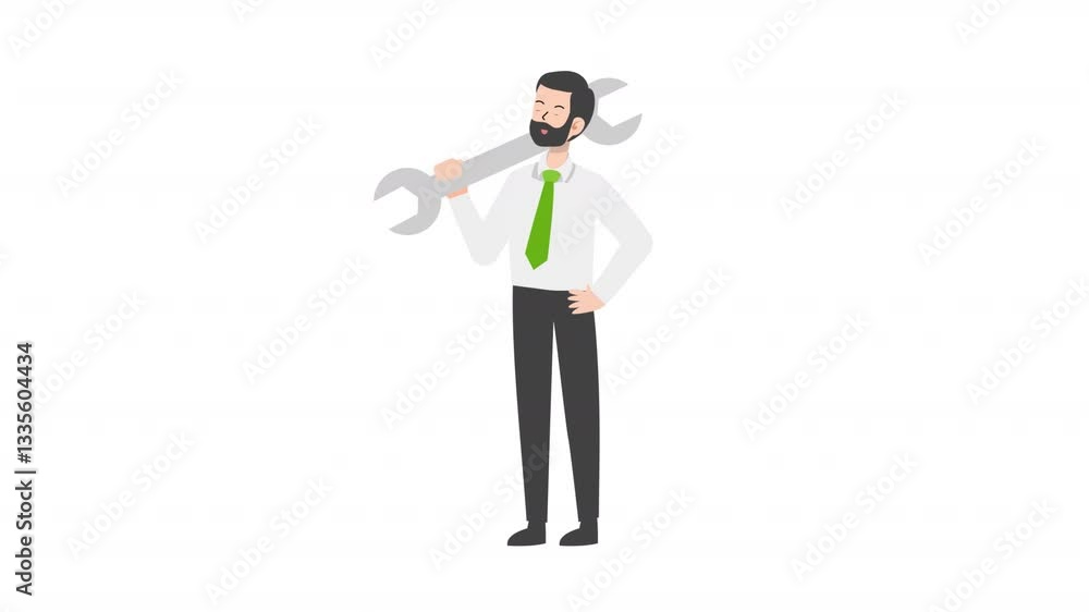 video man standing holding a wrench cartoon animation
video man standing holding a wrench cartoon animation