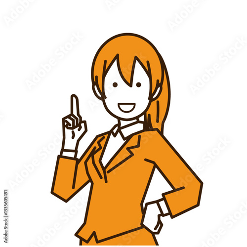 人差し指をたててチェックを促すビジネスマン・会社員・OL