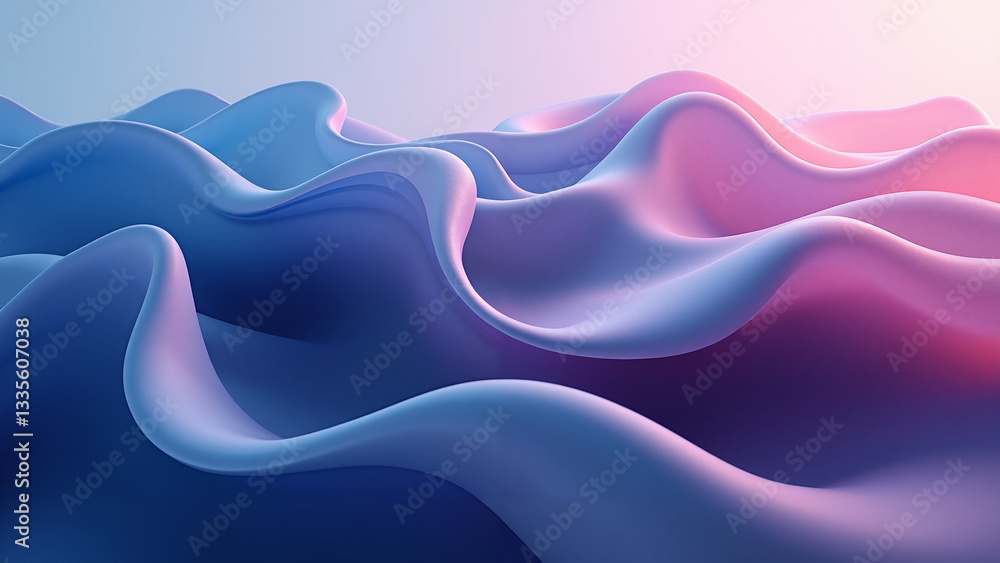 Fluid waves in pastel colors digital art abstract modern environment Fluid waves in pastel colors digital art abstract modern environment