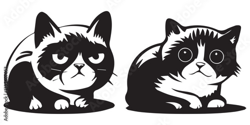 Grumpy Cat Silhouette Illustration