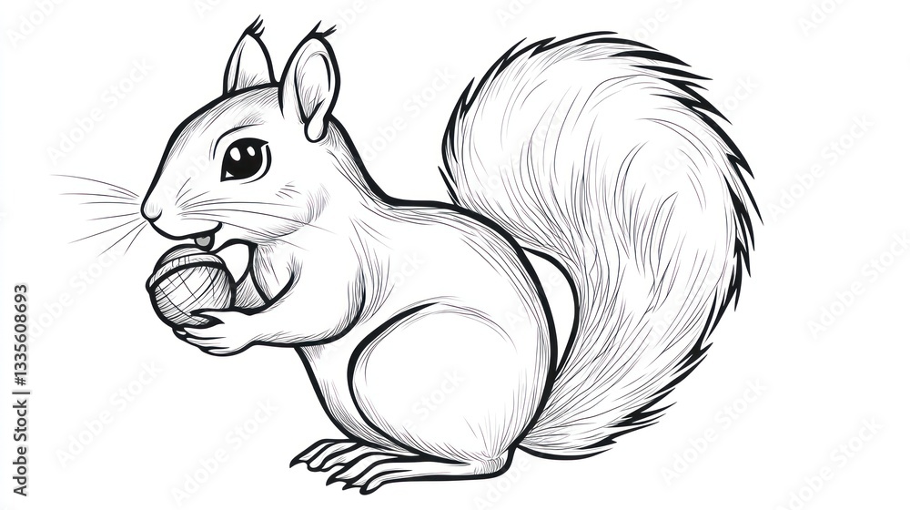 Cute squirrel holding a nut Cute squirrel holding a nut