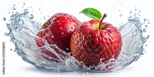 Water Apple PNG: Isolated & on White Background - High-Resolution Stock Photos for Digital Design