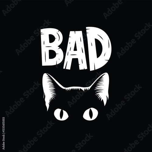 A black cat peeking from the darkness beneath bold white text