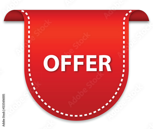 red vector illustration banner offer 