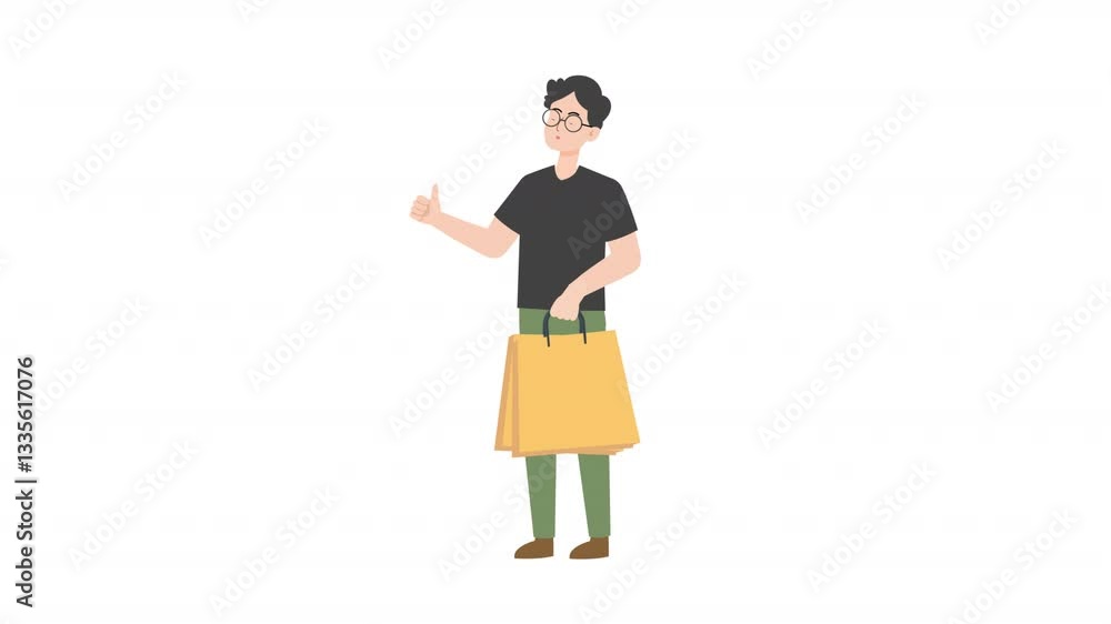video man standing with thumbs up cartoon animation
video man standing with thumbs up cartoon animation