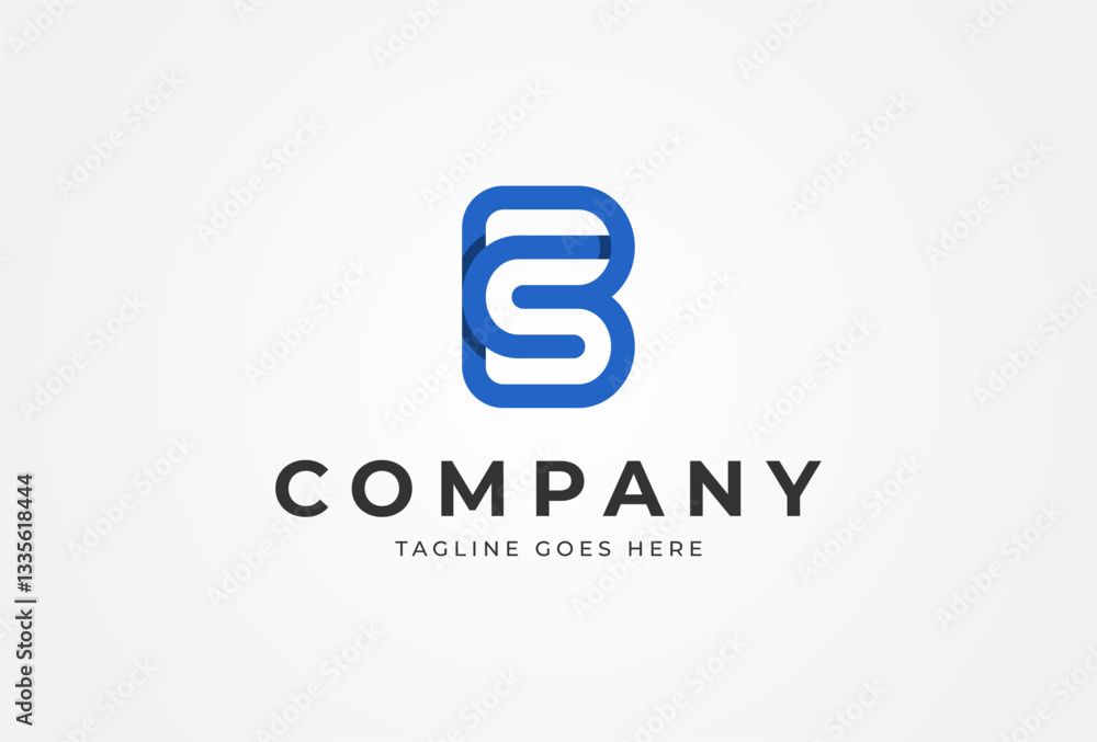 Initial BS Monogram Logo. letter B and S with monoline design logo inspiration. vector illustration Initial BS Monogram Logo. letter B and S with monoline design logo inspiration. vector illustration