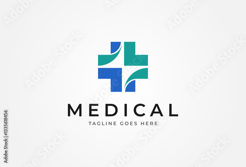 Medical logo design inspiration. modern medical cross logo design. flat design logo template. vector illustration