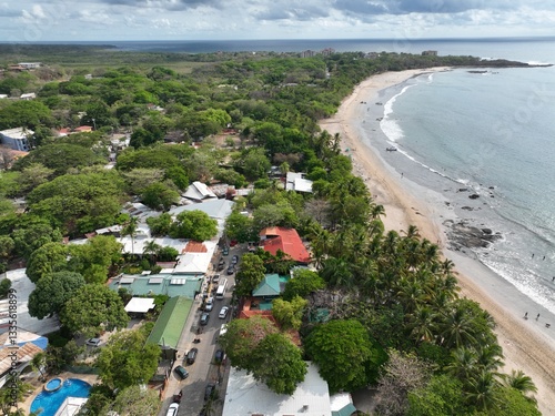 Obraz na płótnie Tamarindo Beach, Costa Rica: Tropical Paradise Aerial View w salonie