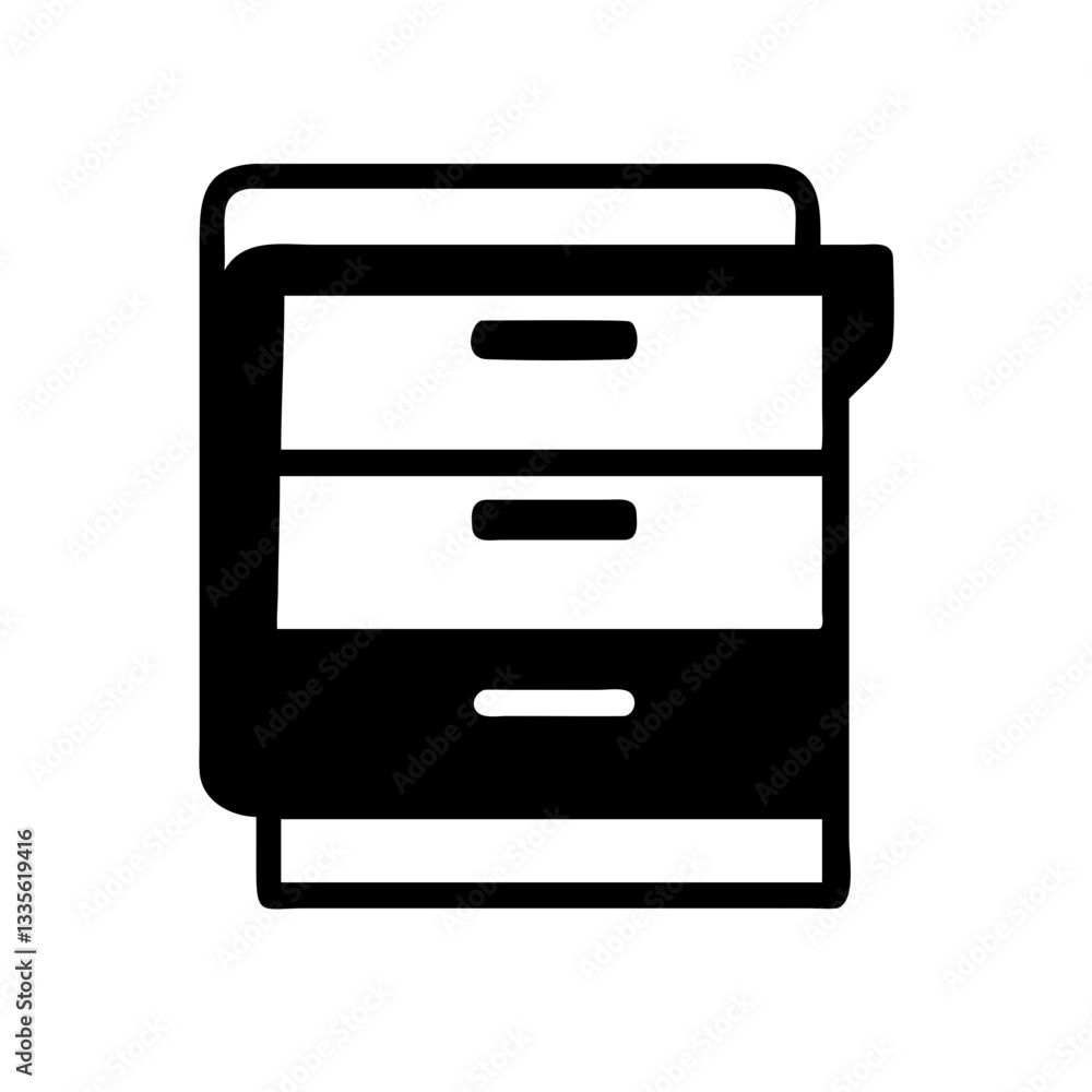 File Cabinet Icon Representing Office Organization and Document Storage File Cabinet Icon Representing Office Organization and Document Storage