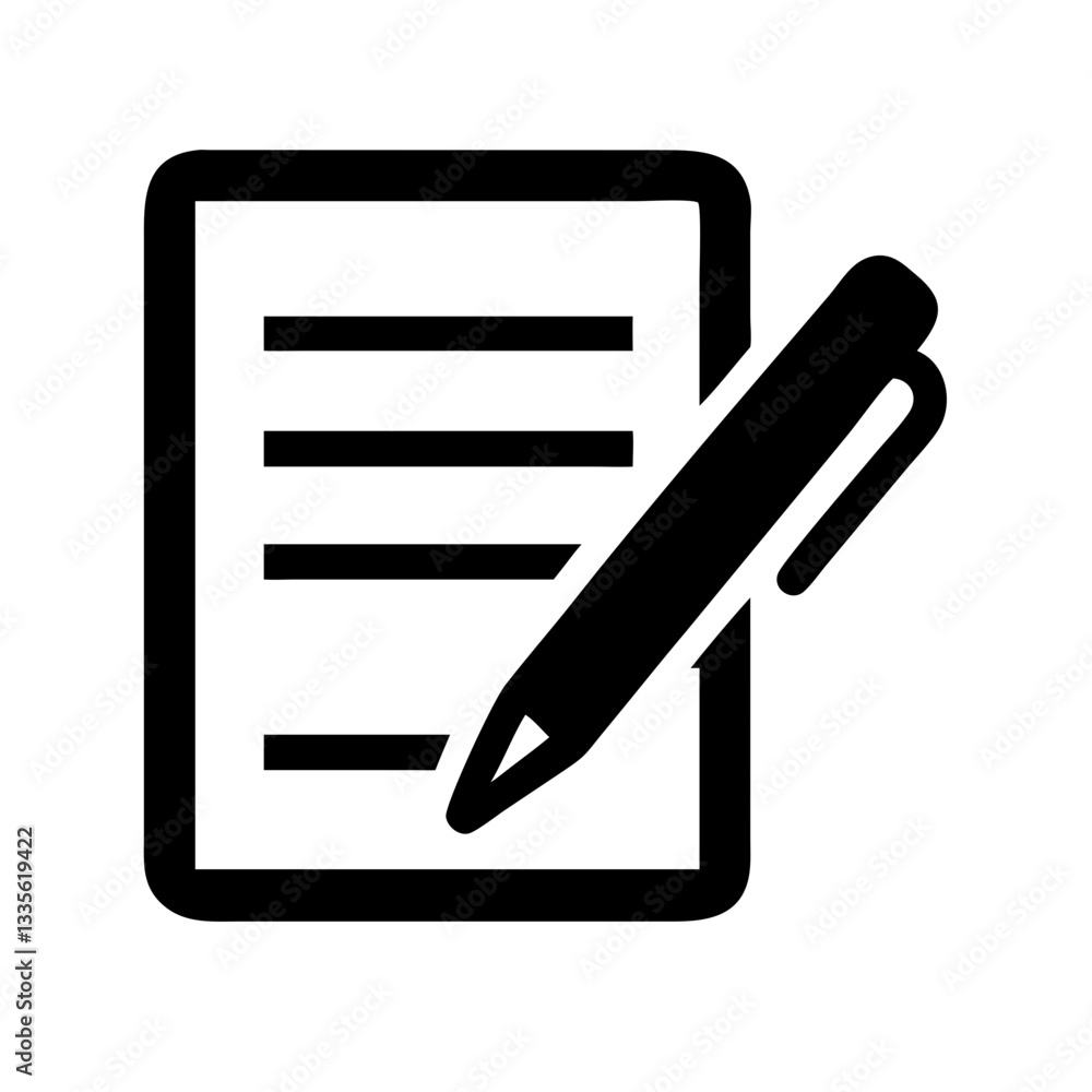 Document with Pen Icon for Legal and Business Agreement Concepts Document with Pen Icon for Legal and Business Agreement Concepts