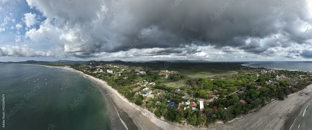 Tamarindo Beach coastline from above, Guanacaste, Costa Rica.