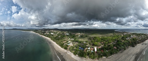 Obraz na płótnie Tamarindo Beach coastline from above, Guanacaste, Costa Rica. w salonie