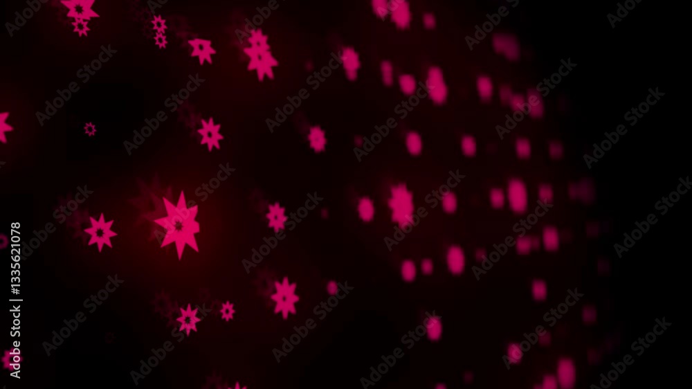 Red star-shaped particles on a dark background, ideal for abstract, digital art, mood-enhancing, dynamic video, and looping animation designs Red star-shaped particles on a dark background, ideal for abstract, digital art, mood-enhancing, dynamic video, and looping animation designs