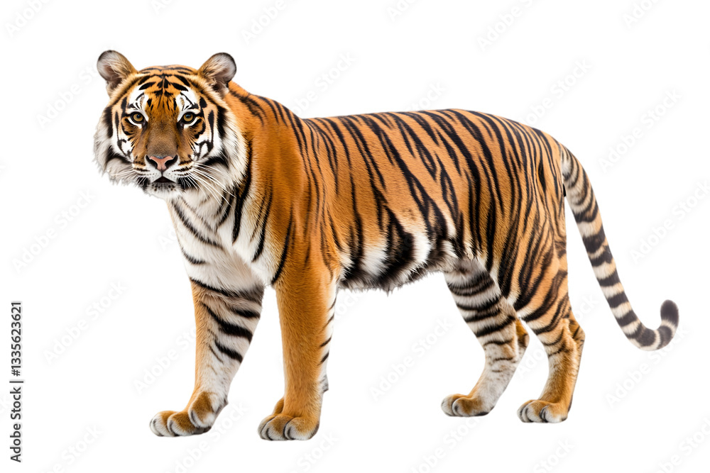 Powerful Tiger Portrait Against Black Background Powerful Tiger Portrait Against Black Background