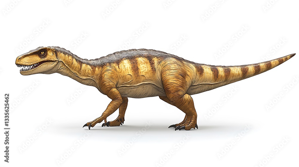 Naklejka premium Walking Dinosaur, White Background