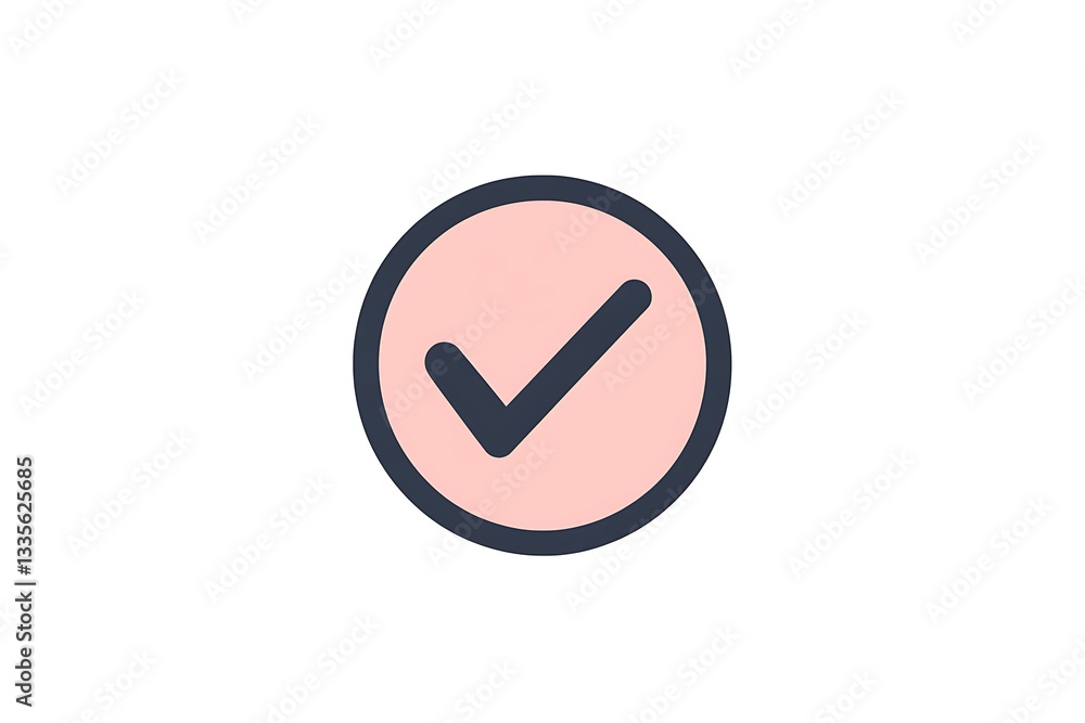 Pink checkmark circle icon design Pink checkmark circle icon design