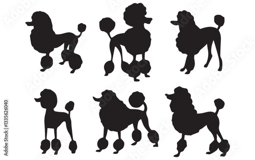 Poodle Silhouettes Illustration Set