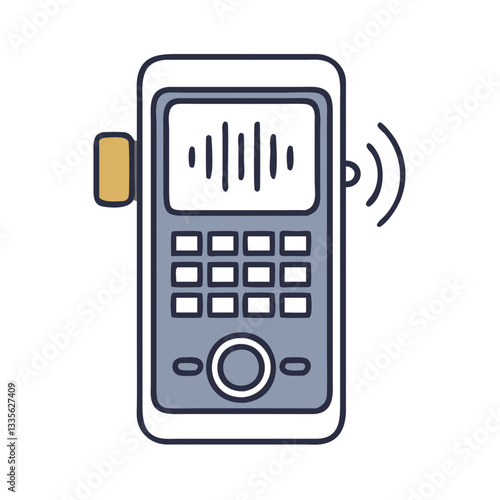 Digital voice recorder icon, sound recording and speech analysis