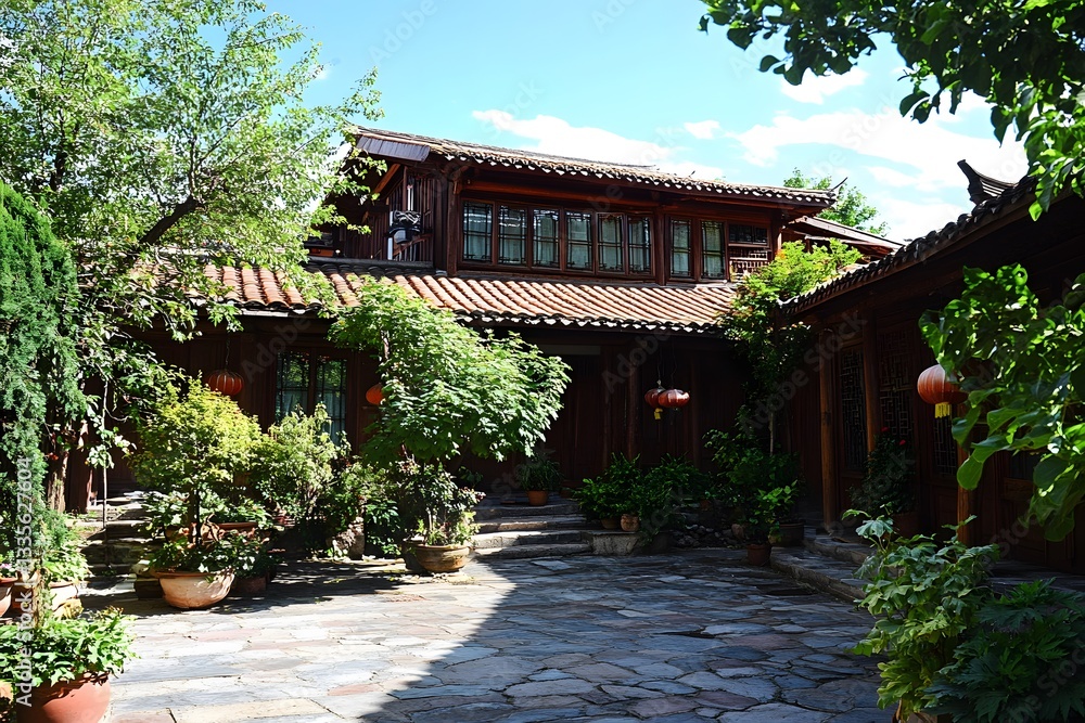 Serene Courtyard Garden Of A Traditional Chinese House Serene Courtyard Garden Of A Traditional Chinese House